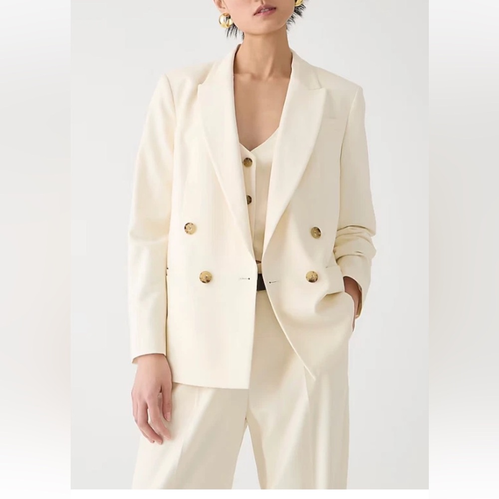 J.Crew Double Breasted Relaxed Blazer City Twill Size 4